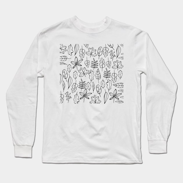 leaf Pattern Long Sleeve T-Shirt by Midori